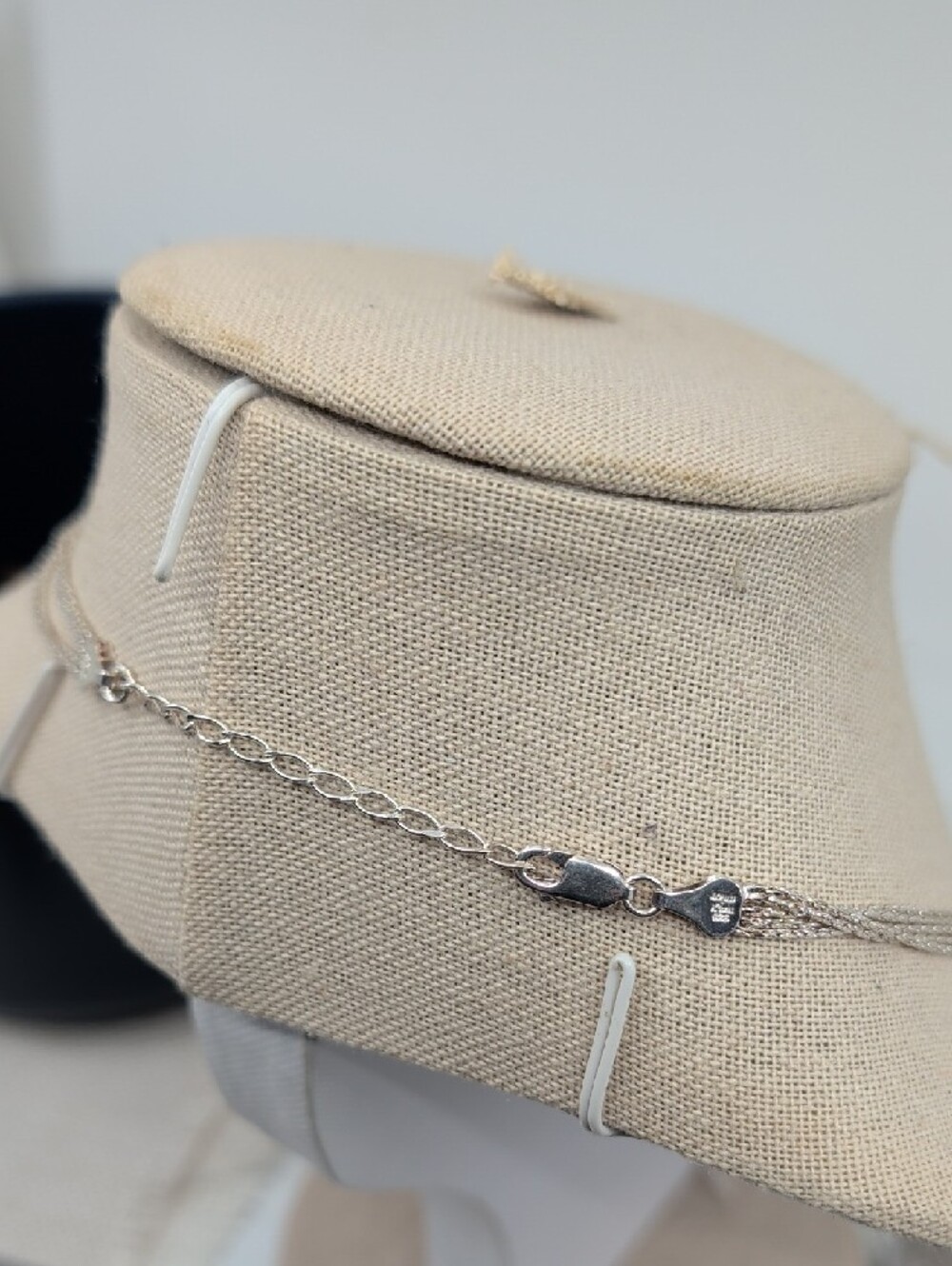 Vintage Milor Italy 925 Sterling Silver 5-Strand Necklace 15-17" Adjustable - Picture 10 of 16